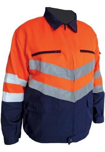 Veste de travail haute visibilité - Référence 09VH-Blouson-HI-VI - Bandes rétro-réfléchissantes et empiècement jaune fluo_0