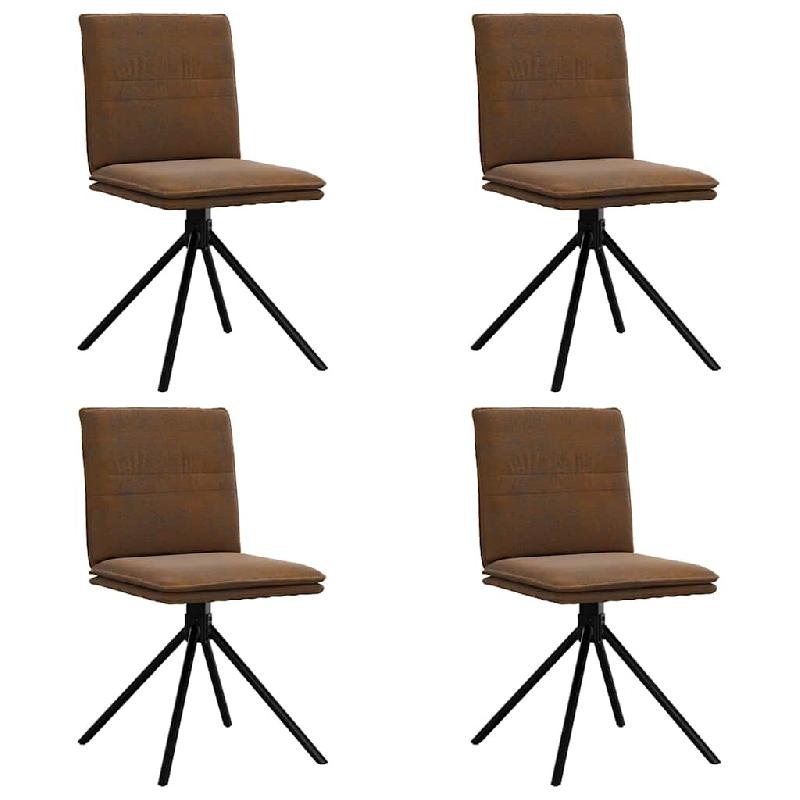 VidaXL Chaises à manger lot de 4 marron similicuir daim Modèle Tervelis - 3315378_0