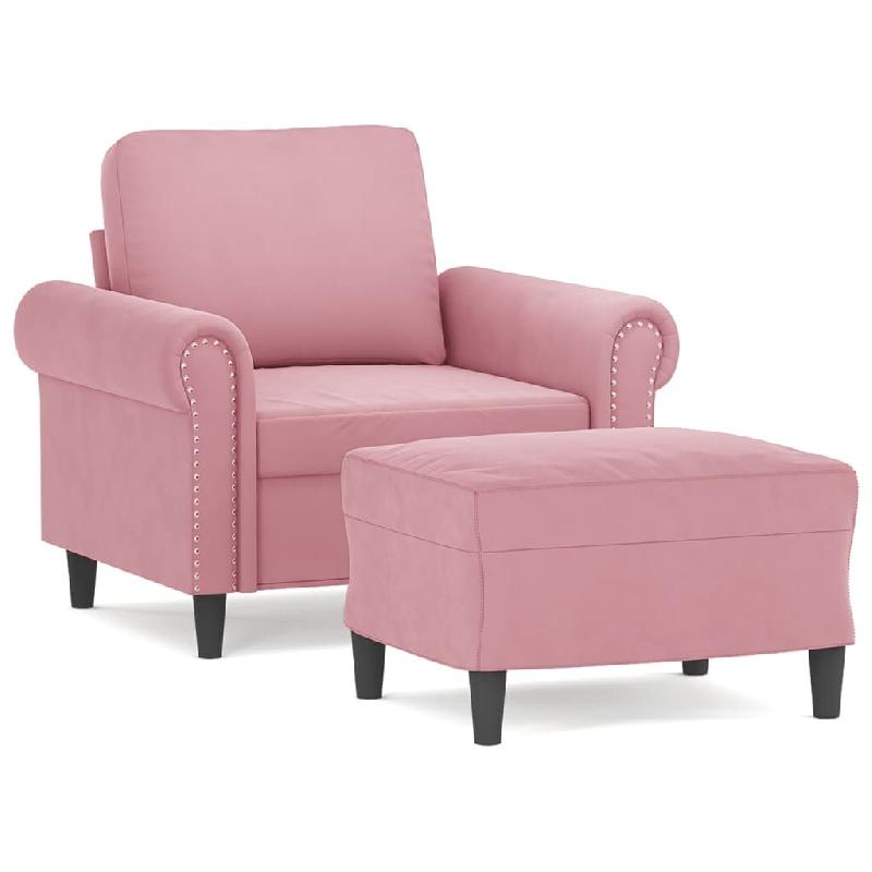 VidaXL Fauteuil avec repose-pied Rose 60 cm Velours Modèle Orion Master Pure - 3201208_0