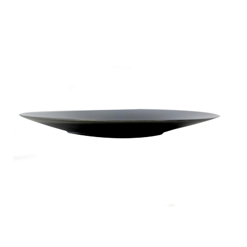 ASSIETTE COUPE PLATE ROND NOIR GRÈS Ø 28 CM SLIDE PRO.MUNDI