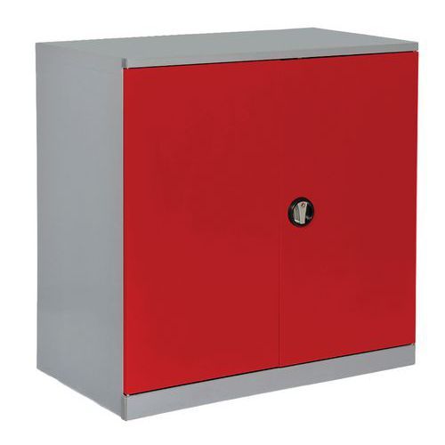 ARMOIRE BASSE VIDE 1000 X 580 X HT 1000 GRIS CLAIR/ ROUGE 3002 - ANJOU TOLERIE
