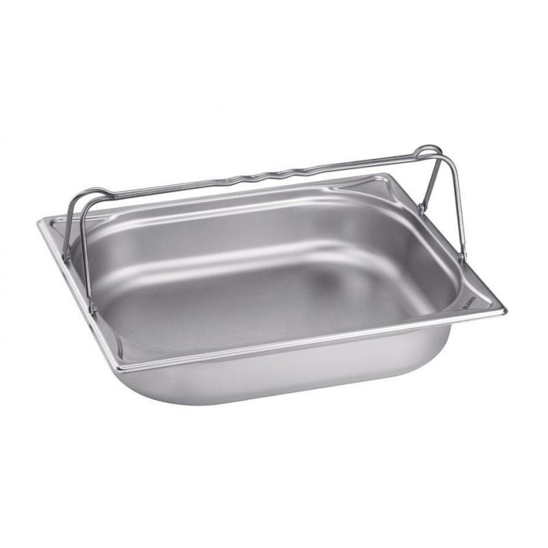 BAC GN BLANCO EN ACIER INOXYDABLE GN 1/2 AVEC POIGNÉES ÉTRIER - 100 MM, CAPACITÉ : 6 LITRES
