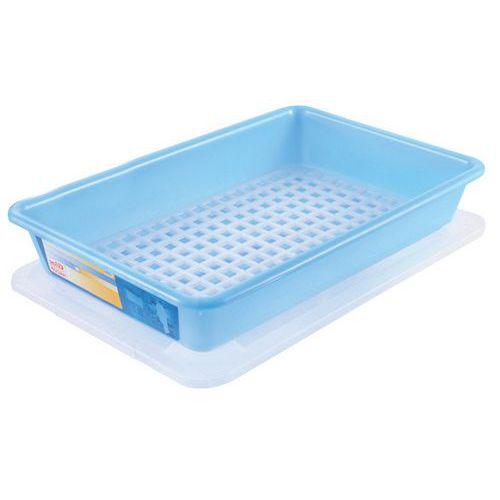 BAC PLAT 8 L HACCP AVEC COUVERCLE ET GRILLE - BLEU