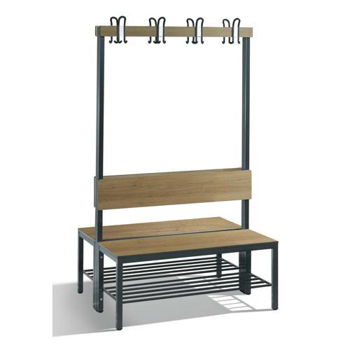 BANC DOUBLE AVEC DOSSIER, GRILLE ET PATÈRES - CP - BASIC PLUS - 100 CM