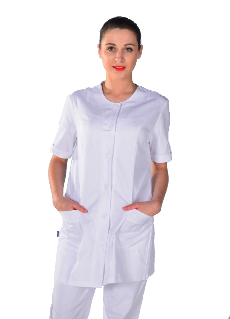 BLOUSE COUPE TUNIQUE MÉDICALE BLANCHE CLINIC LOOK