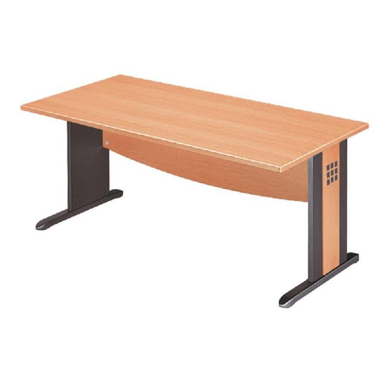 BUREAU DROIT AXIOME - L. 120 X P. 80 CM - PLATEAU HÊTRE - PIEDS L ANTHRACITE