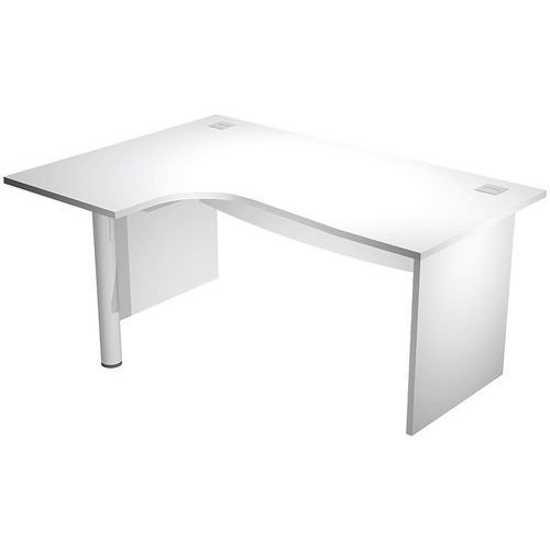 BUREAU GAUCHE PIEDS PANNEAUX VISUAL 160CM BLANC - ARTARREDI