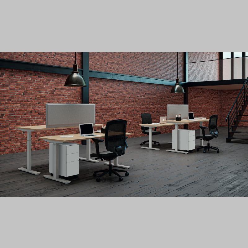 Bureau droit réglable manuellement ENVOL Classic - Fabriqué en France - H 71 à 115 cm - Marque Buronomic_0