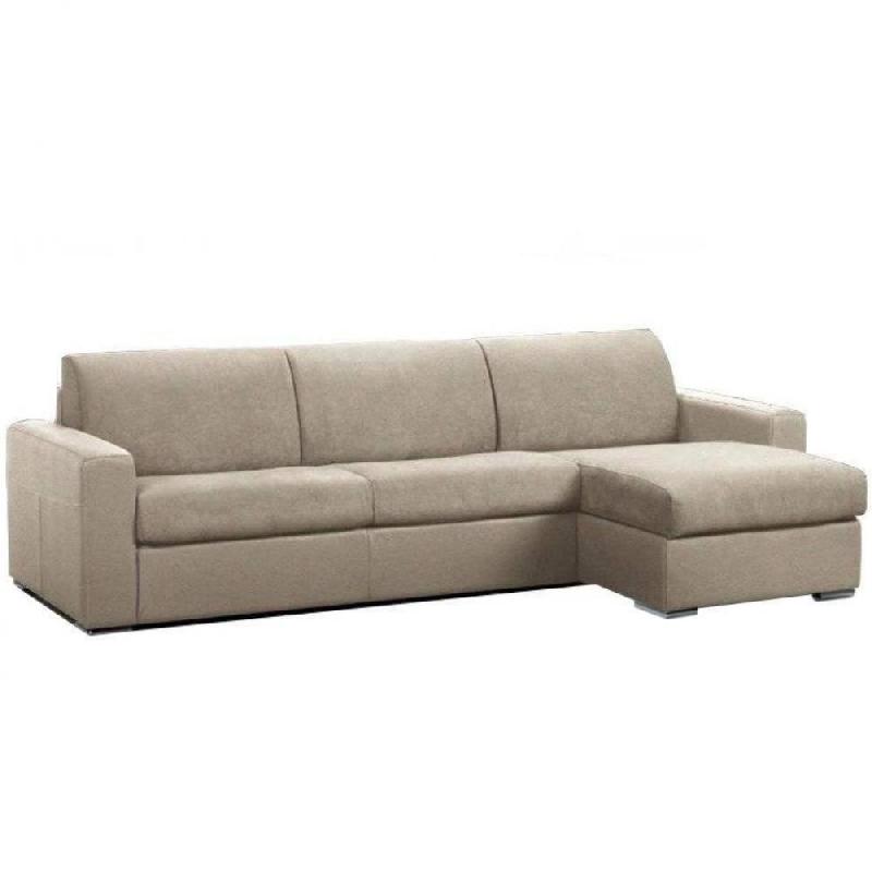 CANAPÉ D'ANGLE RÉVERSIBLE EXPRESS MASTER COUCHAGE 140CM MATELAS 18CM  SOMMIER LATTES RENATONISI TISSU TWEED GRIS CLAIR_0