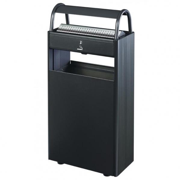 Cendrier poubelle extérieur 60L avec capacité 12L pour mégots - Marque Rolléco_0