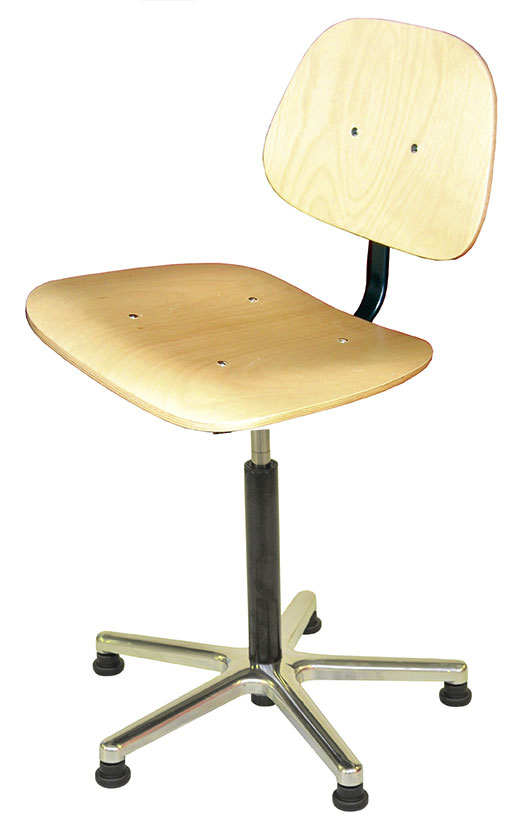 Chaise en bois réglable par Lift Gaz - Réf ST 29010 - BIOLAB - Structure aluminium ou ABS noir - Hauteur réglable 540 à 800 mm_0