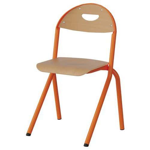 CHAISE MALIBU AST - T4 - ASS/DOS HÊTRE / ACIER ORANG 1028 - MANUTAN EXPERT