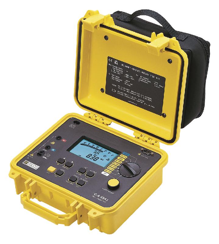 CHAUVIN ARNOUX - CA 6543 - Contrôleur d'isolement 50V/100V/250V/500V/1000V, 4 Tohm, Boîtier chantier IP53, Accumulateur rechargeable intégré, USB_0