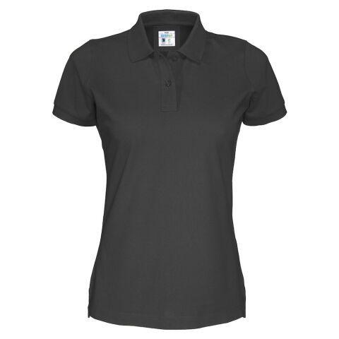 COTTOVER POLO MANCHES COURTES FEMME - CERTIFIÉ GOTS NOIR - TAILLE L