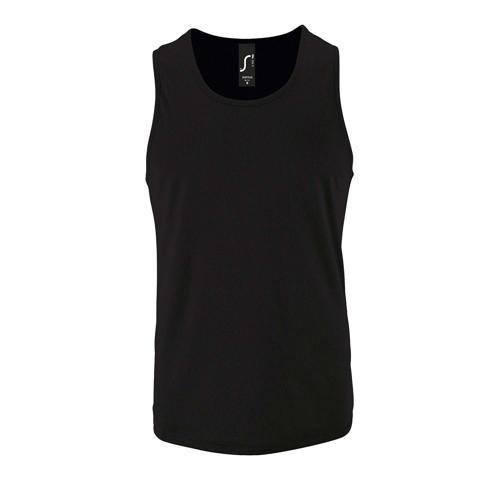 DÉBARDEUR PERSONNALISABLE DE SPORT HOMME EN POLYESTER NOIR