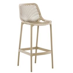Décoshop26 - Tabouret de bar avec repose-pieds design moderne plastique gris intérieur ou extérieur 10_0000543 - gris 3000763869606_0
