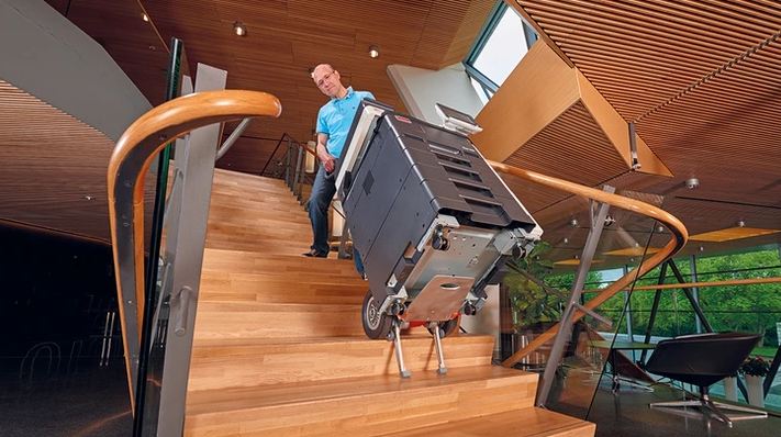 Diable monte-escaliers électrique en aluminium pour photocopieurs - Capacité 200 kg - Cargomaster CC200_1