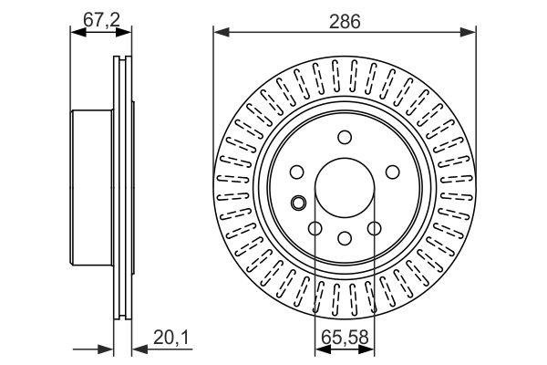 Disque de frein Bosch 0986479394 - ventilé - arrière - boîte de 2 disques_0