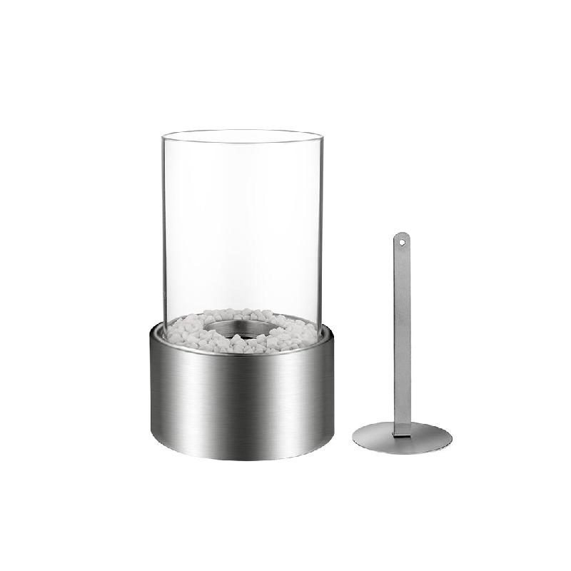 Divina Fire Cheminée au bioéthanol biochelminée de table MARSIGLIA Silver D16 x H27 intérieur extérieur - argenté 8056157804895_0