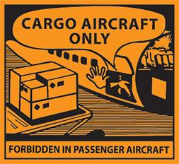 Étiquette IATA Cargo Aircraft Only CAO à plat - 46406 - 11x12 cm, paquet de 100_0
