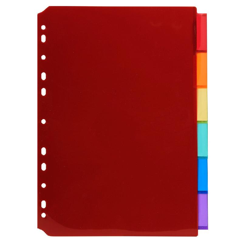 Exacompta Lot de 10 Intercalaires 6 positions, format A4, polypro translucide, coloris assortis - matière synthétique 3906E_0