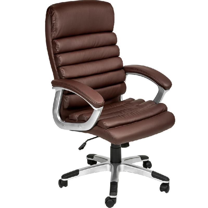 Fauteuil de direction rembourrage ondulé marron - Dimensions ajustables - Modèle 08_0000373_0