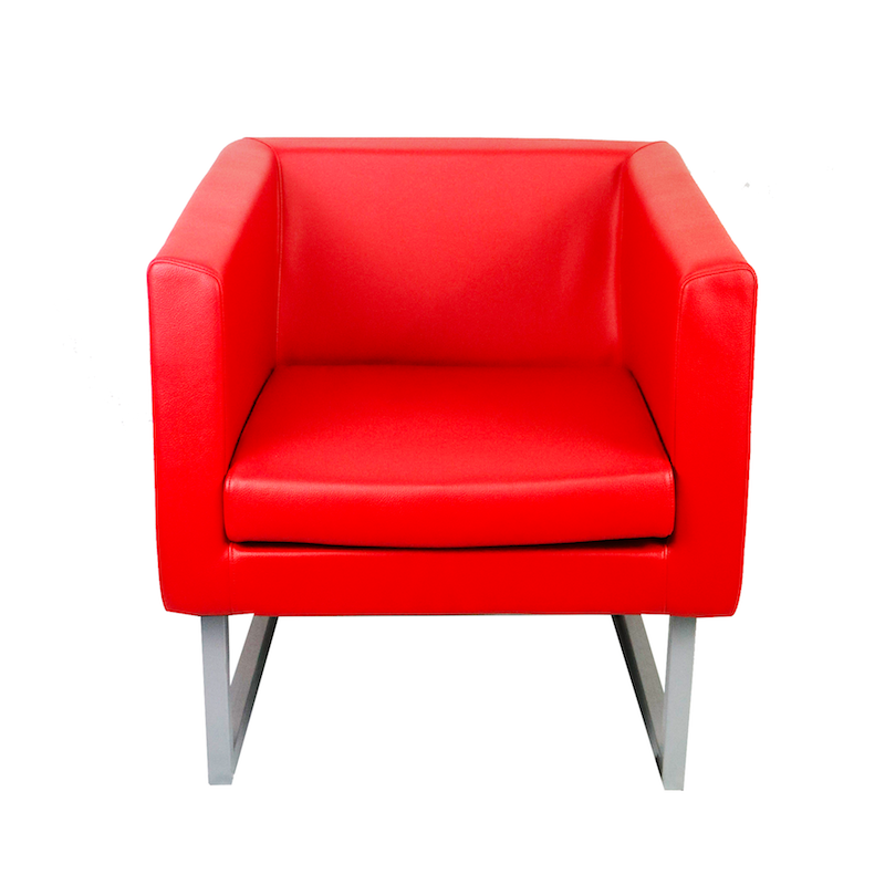Fauteuil visiteur carré d'occasion - cuir - accoudoirs réglables - assise et dossier garnis_0