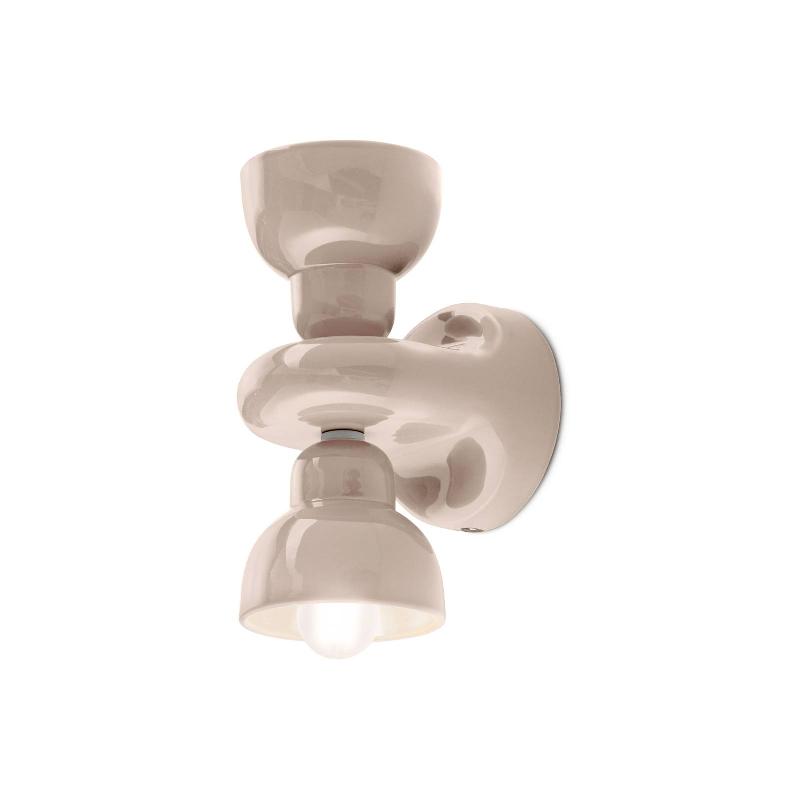FERROLUCE APPLIQUE MURALE BERIMBAU, GRIS SABLE, À 2 LAMPES