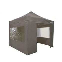 Tente pliante PRO 3x3m - Pack fenêtres avec 4 murs - Aluminium 45mm - Polyester 380g Norme M2 - Taupe - FRANCE BARNUMS - Gris aluminium 1325F_0