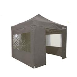 FRANCE BARNUMS Tente pliante PRO 3x3m pack fenêtres - 4 murs - ALU 45mm/polyester 380g Norme M2 - taupe - FRANCE-BARNUMS - gris métal 1325F_0