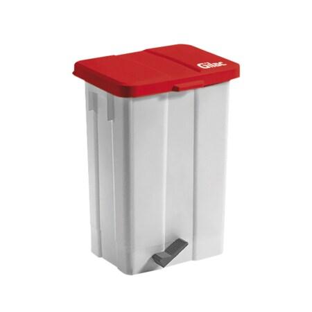 GASTROLAND Poubelle à pédale avec couvercle GILAC 50 L - Rouge - rouge 3701666010057_0
