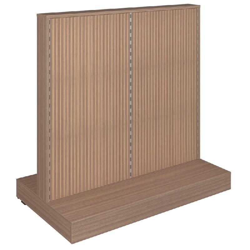 Gondole double face Vertigo T01 MDF naturel et noyer 125x74x125cm_0
