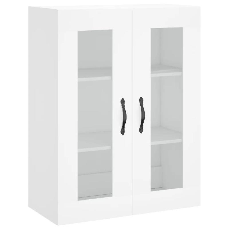 Helloshop26 - Armoire murale rangement moderne 69,5 x 34 x 90 cm fonctionnelle style épuré en bois blanc 02_0049295 - blanc verre 3000235771215_0