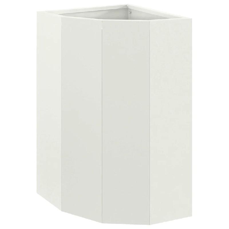 Helloshop26 - Jardinière d'angle moderne 30 x 30 x 50 cm pour extérieur au design épuré en acier blanc 02_0052916 - blanc acier 3000237650051_0