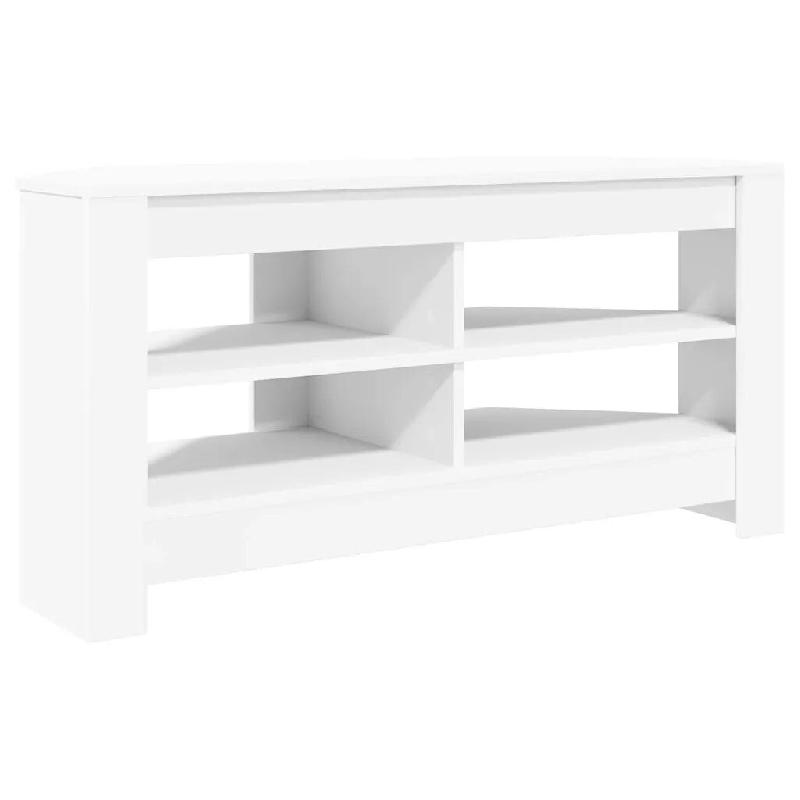 Helloshop26 - Meuble TV d'angle moderne optimal rangement 102 x 41 x 50 cm en bois d'ingénierie blanc 02_0054680 - blanc Bois massif 3000238613376_0