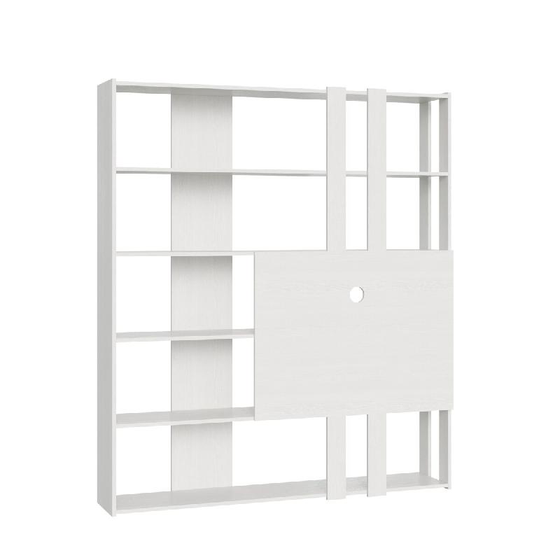 Itamoby Bibliothèque Ouverte Kato M Avec Panneau Meuble Tv En Frêne Blanc - blanc VE6MKT2FL4FCP-BF_0