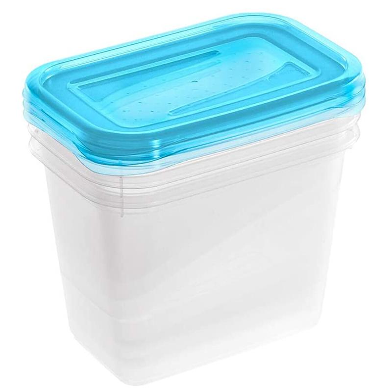 Keeeper - Lot de 3 boîtes repas empilables de 1 L, couleur bleue - bleu plastique KEE204_0