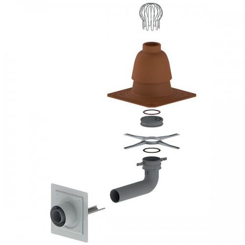 KIT TUBAGE CHAUDIÈRE 2 EN 1 PP - C9 - 80/125 MM - TERRE CUITE - FLEXLINE BURGERHOUT