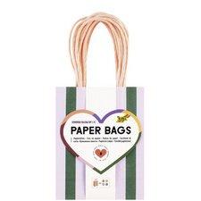 LOT DE 5 - SAC EN PAPIER 'STRIPES GLOW UP', TAILLE: S