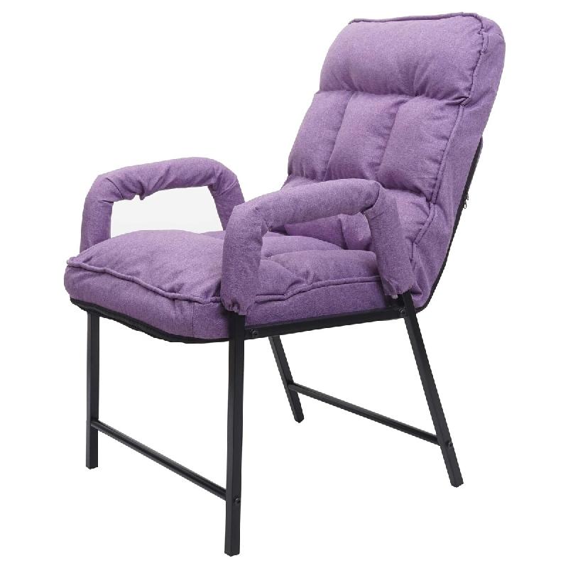Mendler Chaise de salle à manger HWC-K40, chaise rembourrée, capacité de charge 160kg dossier réglable métal ~ tissu/textile lilas-flon - violet_0