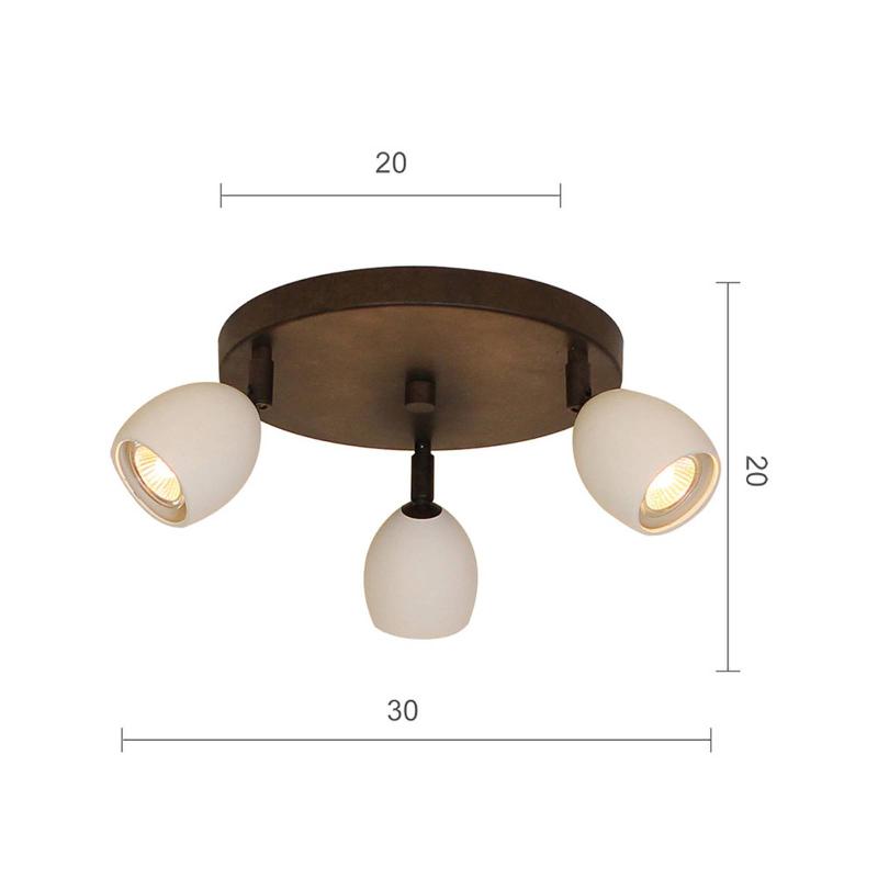 MENZEL PROVENCE MAT PLAFONNIER À 3 LAMPES ROND