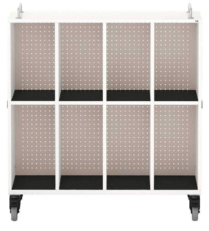 MEUBLE BAS SHIFT+ LANDSCAPE MÉLA POUR CARTABLES 8 CASES - BLANC - GRIS TERRE - MANUTAN COLLECTIVITÉS