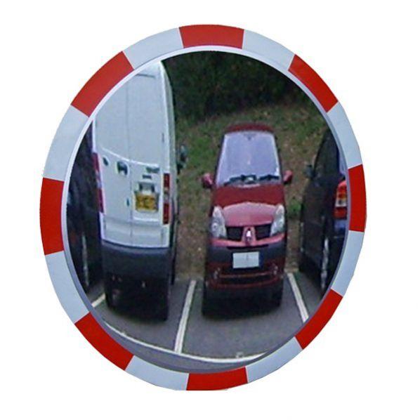 Miroir de surveillance Rolléco - Distance vision 20 m - Rond et convexe avec bandes réfléchissantes_0