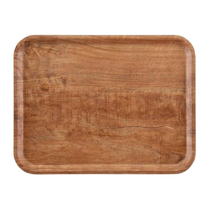Plateau stratifié surface grainée Madeira olivier marron 43 cm | Cambro - DR584_0