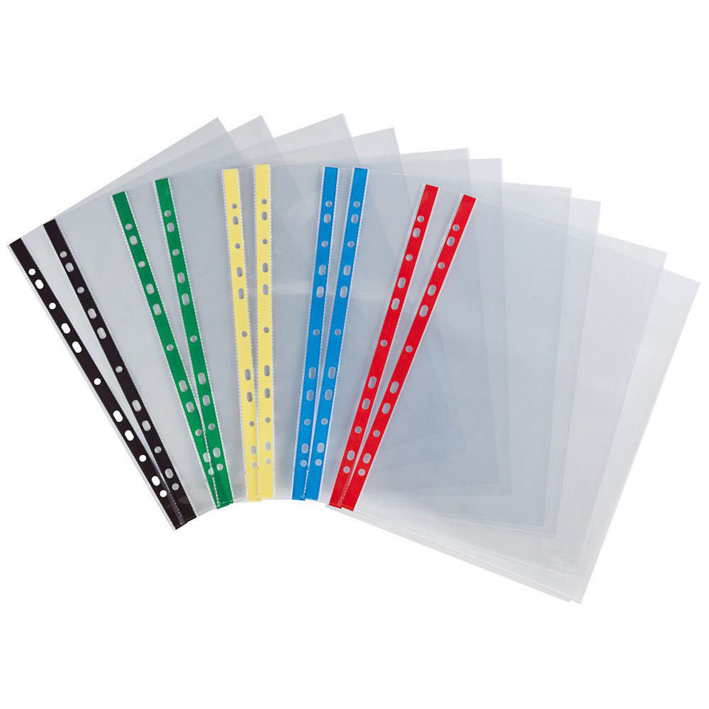 LEITZ Sachet 10 pochettes perforées rabat latéral transparent