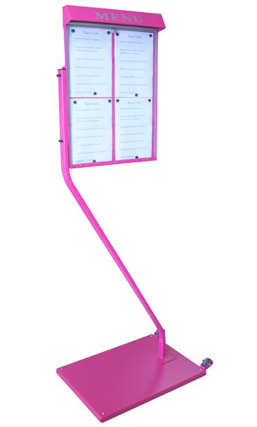Porte-menu extérieur étanche - Sur pied avec roulettes - Lumineux - Plexiglass renforcé - 3 coloris et 4 modèles disponibles_0