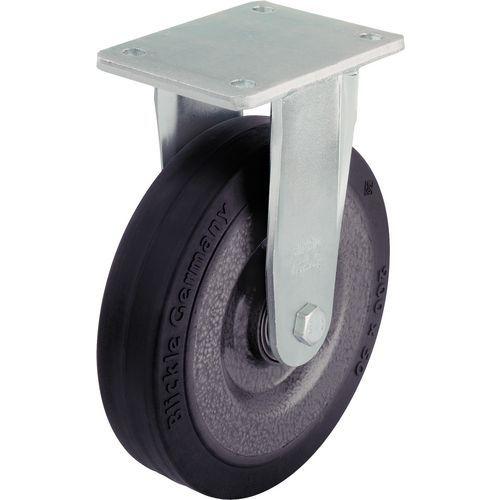 ROULETTE FIXE D=100MM F=180KG CORPS ACIER BDG CAOUTCHOUC - MANUTAN COLLECTIVITÉS