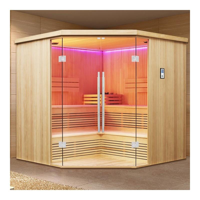 SAUNA D'ANGLE BOREAL® EVASION CLUB PRO 214C - 5 À 7 PLACES - 214*214*210_0