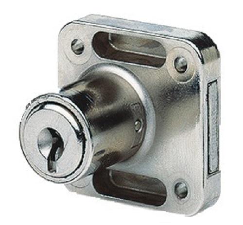 SERRURE À PAILLETTES V44 LAITON NICKELÉ GAUCHE AXE 25MM ZAMAK MOULÉ - VACHETTE – 11101000