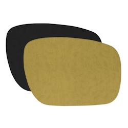 Stil Casa, set de 12 sets de table bicolores, polyuréthane cousu, 44xh. 31 cm, finition dollar couleur ocre/noir. - TOV-D-OV-OB_0